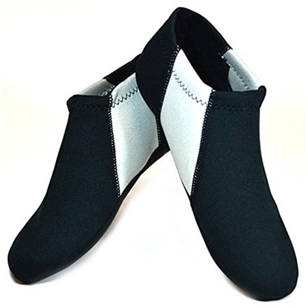 FASHIONFIRST Travel Slipper Booties Black With Gray Large Fits Shoe Size 811 FA100556